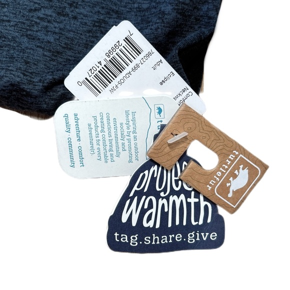 Turtle Fur New Unisex Neck Gaiter Fleece Lined Gray Black - Picture 4 of 4